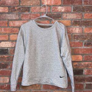 Nike Light Gray Crew Sweatshirt with Small Swoosh